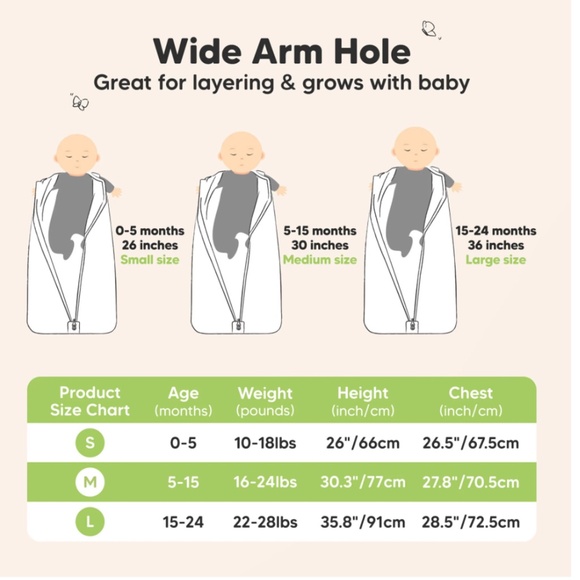 Keababies Organic Cotton 2-Pack Snooze Sleep Sacks - Small (0-5 months) - Picture 2 of 7